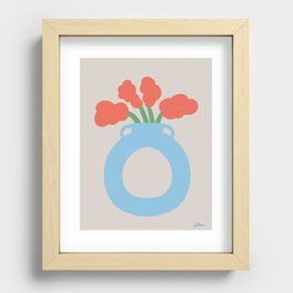 Blue Hollow Vase Recessed Framed Print