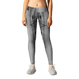 Harriet the Fly [Mono] Leggings | Nature, Mementomori, Striped, Digital, Weird, Insect, Black And White, Housefly, Unusual, Big 