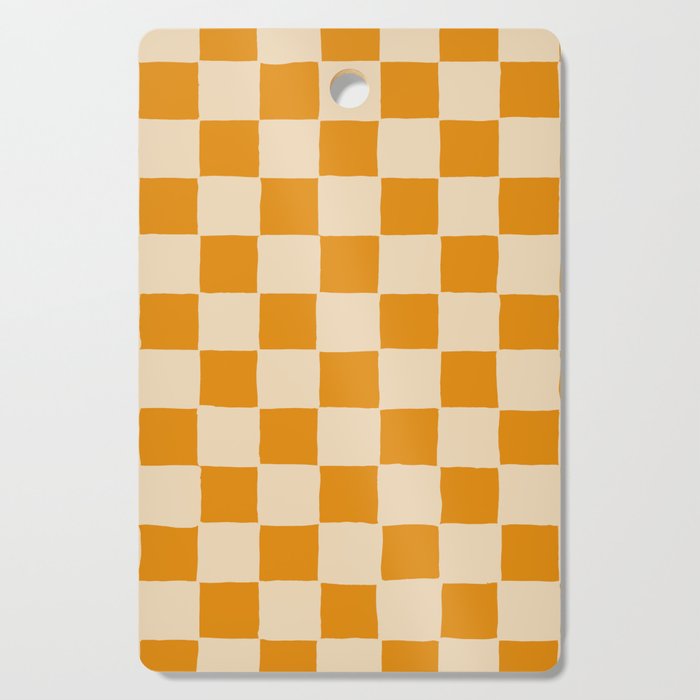 Desert Orange Checker, Hand-Painted Cutting Board