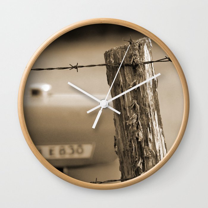 Fence Post and Tractor Wall Clock