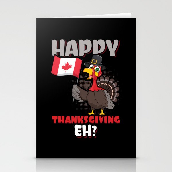 Fall Autumn Turkey Eh Canada Happy Thanksgiving Stationery Cards