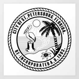 Seal of St. Petersburg, Florida Art Print | South, Uscity, Tampabayarea, Southernusa, Floridawestcoast, Dixie, Tampabay, Southeast, Stpetersburg, Fl 