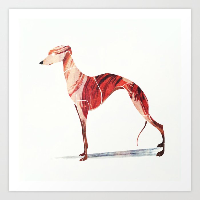 Whippet Art Print by saeiarts | Society6