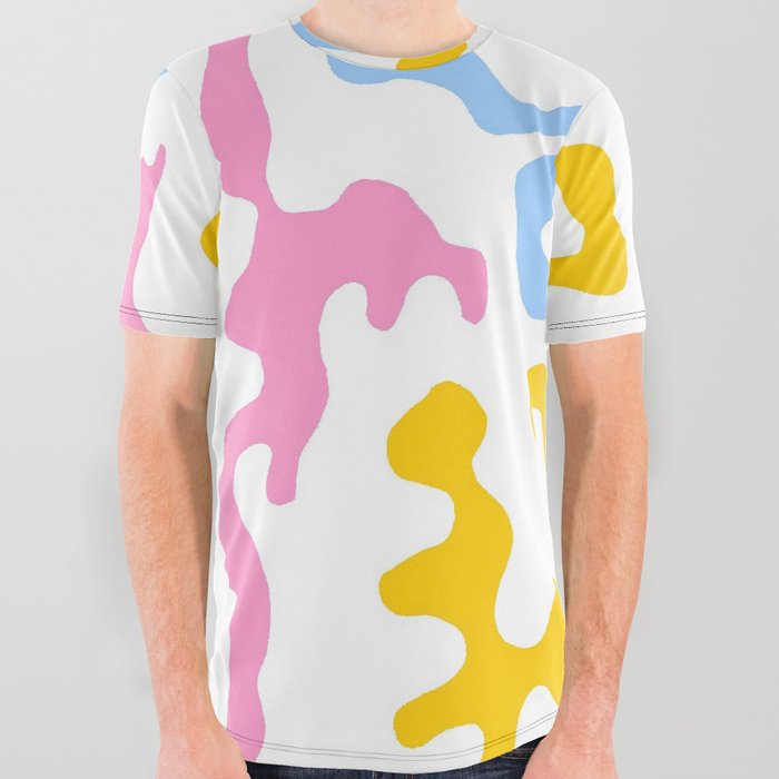 Abstraction in the style of Matisse 1 -blue, orange and pink All Over Graphic Tee