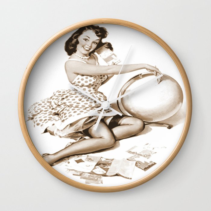 Out of This World by Gil Elvgren Pin Up Girl Wall Clock