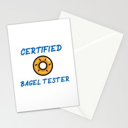 Certified Bagel Tester - Breakfast Bagel Design Stationery Card