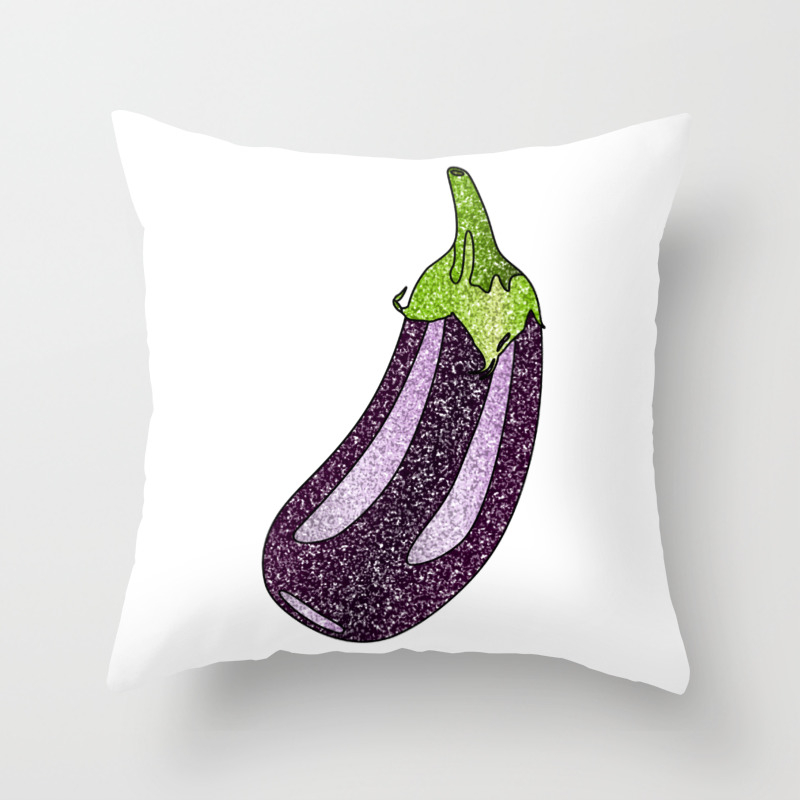 Glitter Eggplant Throw Pillow By Ajoymoon Society6