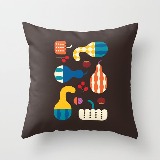 Autumn Gourds Throw Pillow