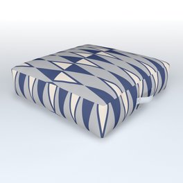 Mid Century Modern Diamond Pattern Blue and Gray 232 Outdoor Floor Cushion