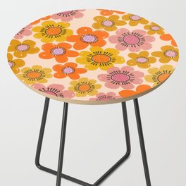 Flower Power Painted Flowers Side Table