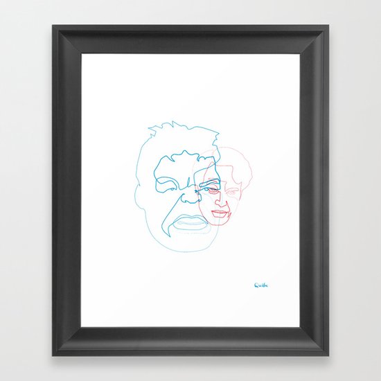 One Line Hulk/Banner Framed Art Print
