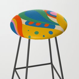 So Trippy Retro Psychedelic Abstract Pattern in Rainbow Pop Colors Bar Stool