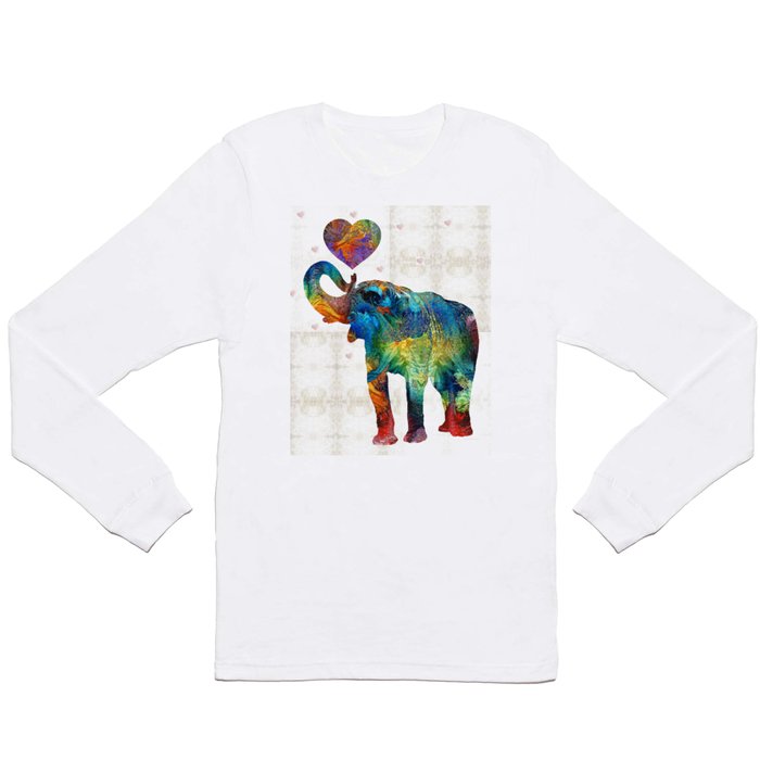 Colorful Elephant Art - Elovephant - By Sharon Cummings Long Sleeve T Shirt