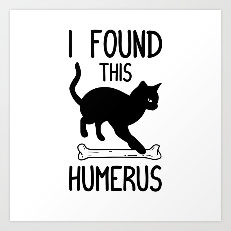 I Found This Humerus T Shirt Cat Pun Funny Cats Art Print By Born
