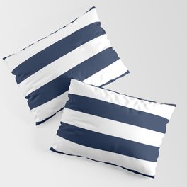 Marinière Nautical Navy Blue and White Mariniere Stripes  Pillow Sham