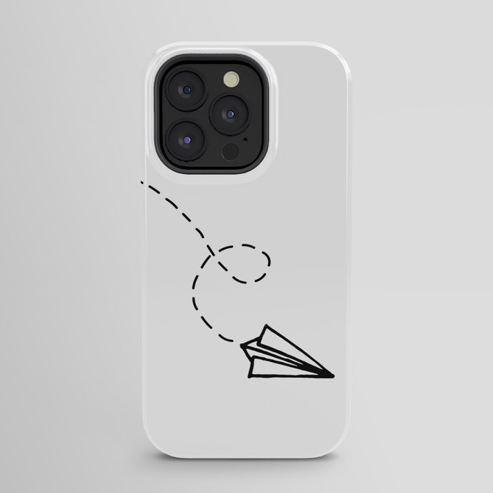 Send It // Simple Paper Airplane Drawing iPhone Case by Stop the