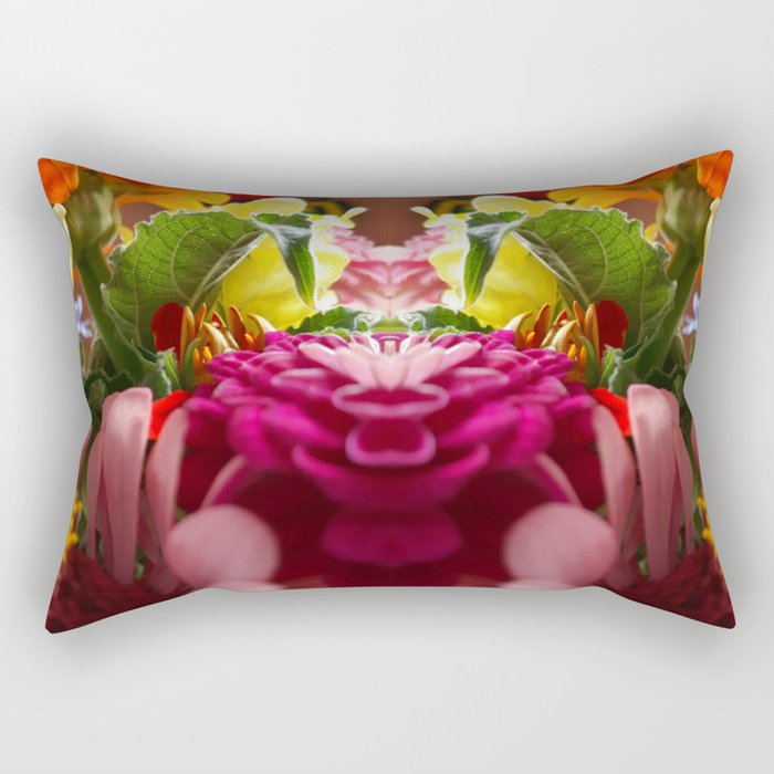 Floral Mirror Rectangular Pillow