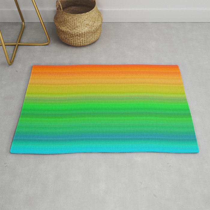 Bright Rainbow Stripes Rug