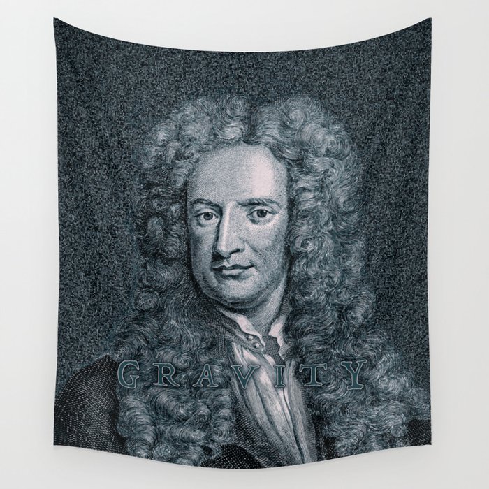 Gravity / Vintage portrait of Sir Isaac Newton Wall Tapestry