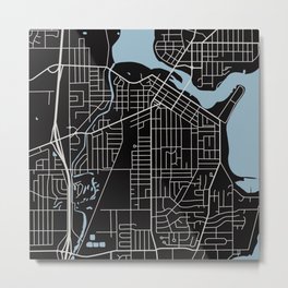 Map Series // Neenah Wisconsin Metal Print