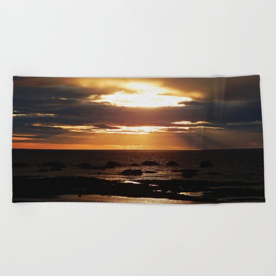 Copper Seascape Delight Beach Towel