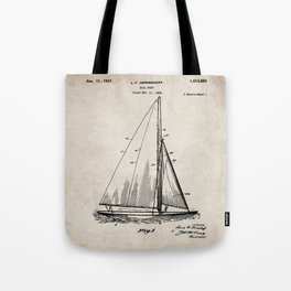 Sailboat Patent - Yacht Art - Antique Tote Bag