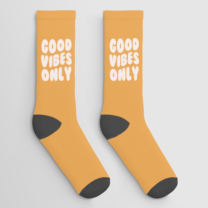 Good Vibes Only Yellow Socks