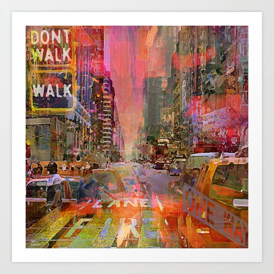 traffic jam pink Art Print
