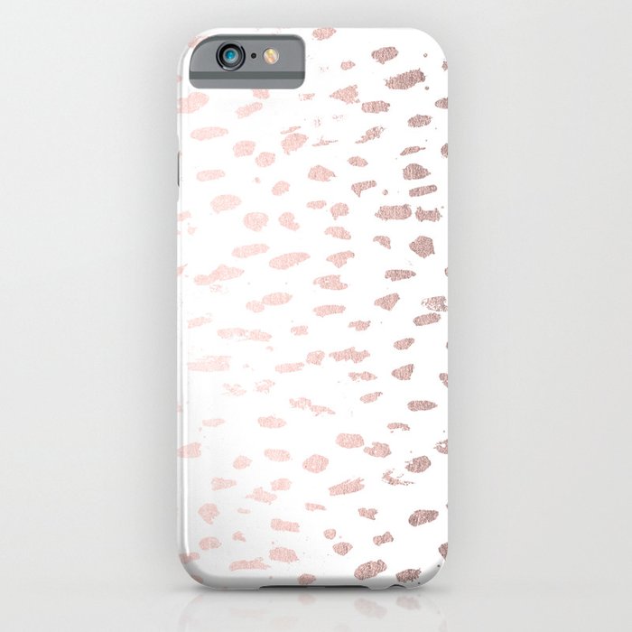Rose Gold Spots on White iPhone Case