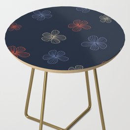 Blue striped batik flower pattern Side Table