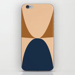 Abstract Geometric Shapes 21 in Terracotta and Navy Blue (Moon phases) iPhone Skin