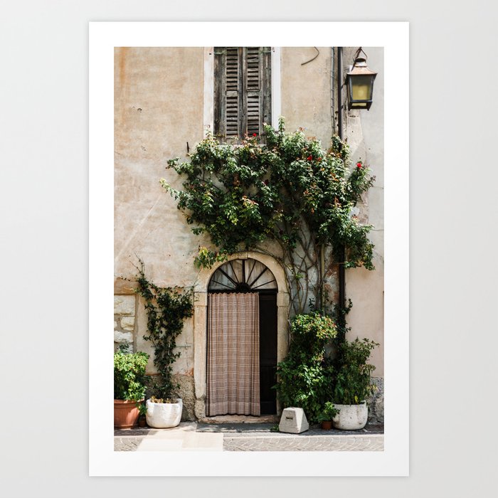 Door with plants in Lazise | Travel photography Italy | Fine art photo print | Art Print