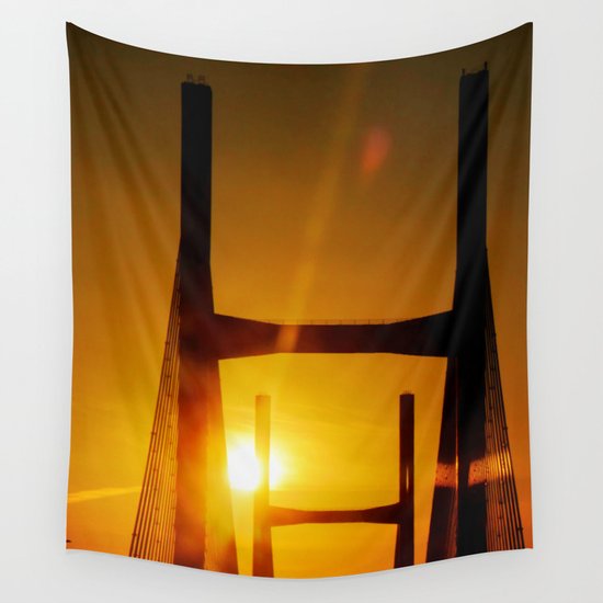Sunset at the Bridge Wall Tapestry