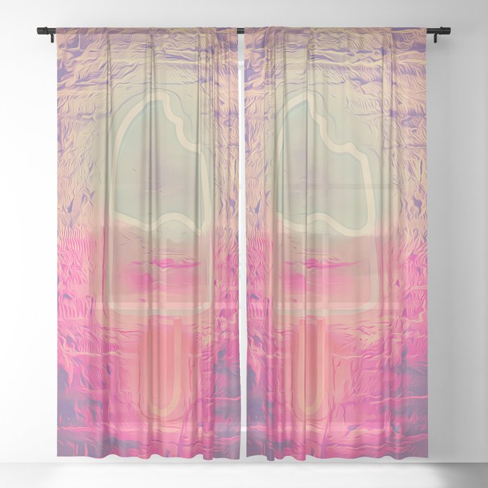 Pink Popsicle pink, dreams, pastel, love, cute,  Sheer Curtain