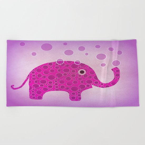Elephant Blowing Bubbles Beach Towel
