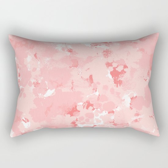 Grace - watercolor modern minimal abstract painting pink pastel office decor Rectangular Pillow