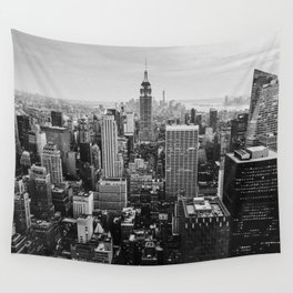 Black & White NYC Skyline Wall Tapestry