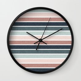 stripes - pink blue multi nudes Wall Clock