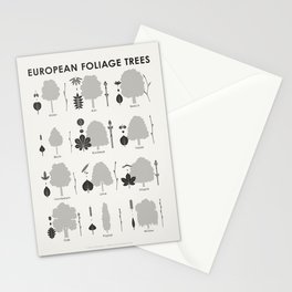 Identification Chart for European Foliage Trees Stationery Card
