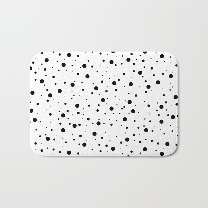 Black and White Polka Dots Bath Mat