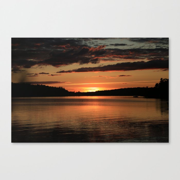 Beautiful Sunset over Lake Willoughby, Westmore, Vermont Canvas Print