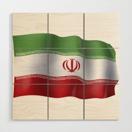 Iran flag Wood Wall Art