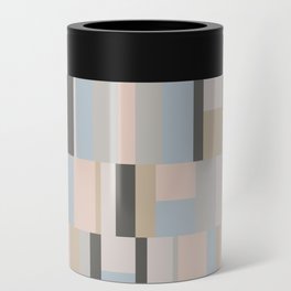 Pastel Shades Geometric Colorblock Pattern Can Cooler