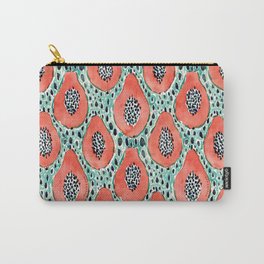 PAPAYA PARTY Tropical Fruit Print Carry-All Pouch