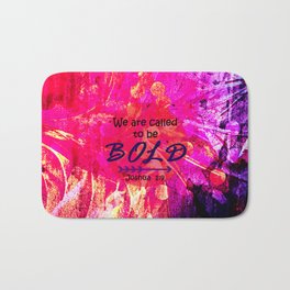 CALLED TO BE BOLD Floral Abstract Christian Typography Scripture Jesus God Hot Pink Purple Fuchsia Bath Mat