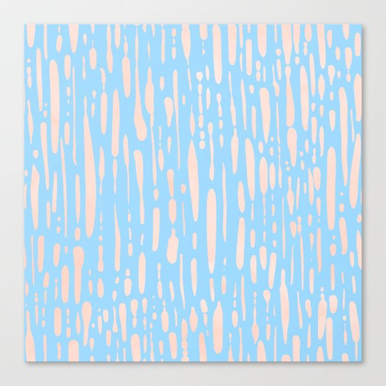 Sweet Life Ice Melt Stripes Peach Coral Pink + Blue Raspberry Canvas Print