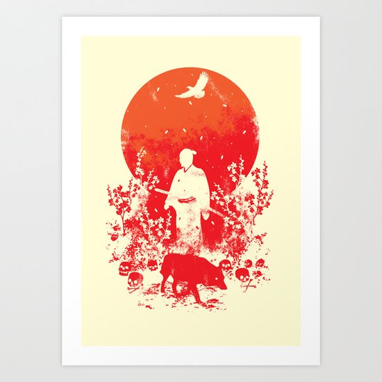 red sun Art Print