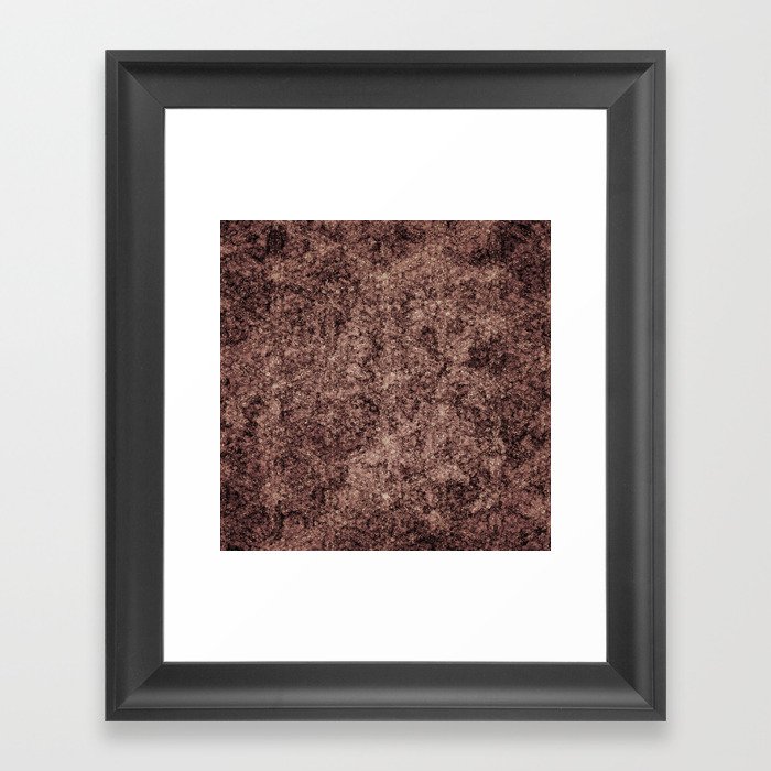 Ground brown geometric shapes Framed Art Print