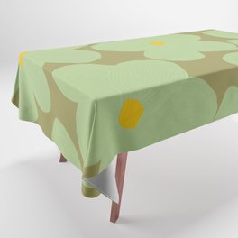 Sage Green Groovy Flowers  Tablecloth