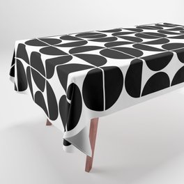 Mid Century Modern Geometric 04 Black Tablecloth | Curated, Vector, Digital, Pattern, Abstract, Graphicdesign, Midcenturygeometric, Retro, Vintage, Modern 